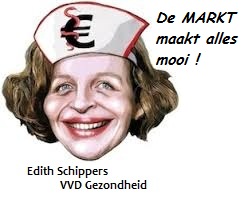 Edith Schippers zusterskap met eurotekens + naam + tekst